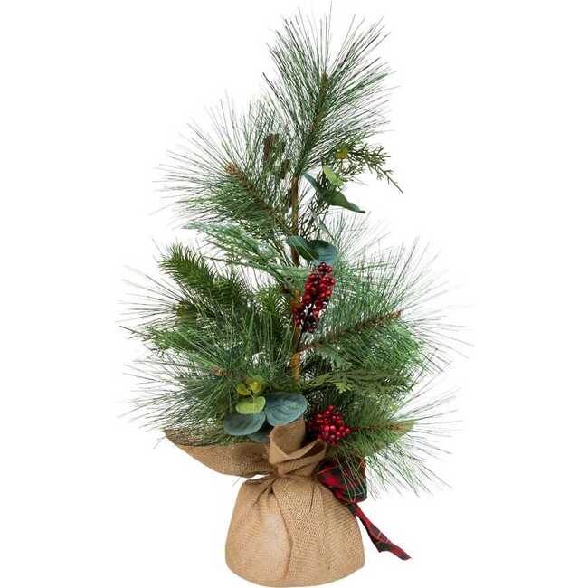 24-Inch Berries and Plaid Ribbon Green Tree - Other Accents - 2