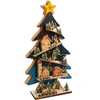 23.6-Inch Battery-Operated Light Up Wooden Christmas Tree with Village Scene - Other Accents - 2