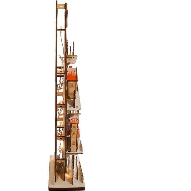 23.6-Inch Battery-Operated Light Up Wooden Christmas Tree with Village Scene - Other Accents - 3