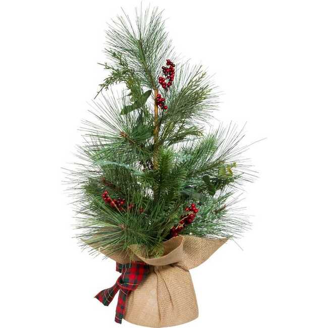 24-Inch Berries and Plaid Ribbon Green Tree - Other Accents - 4