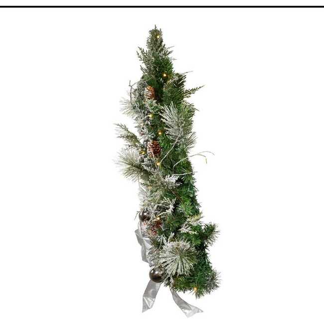 26-Inch Pre-Lit Snowy Silver Wall Tree - Other Accents - 5