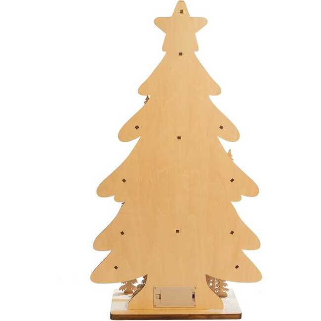 23.6-Inch Battery-Operated Light Up Wooden Christmas Tree with Village Scene - Other Accents - 4