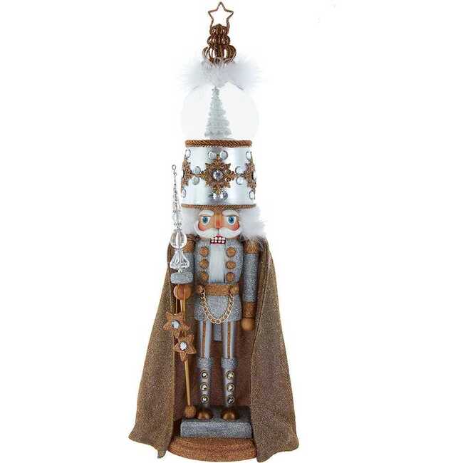 22-Inch Hollywood Nutcrackers Musical Gold and Silver Nutcracker With Water Globe