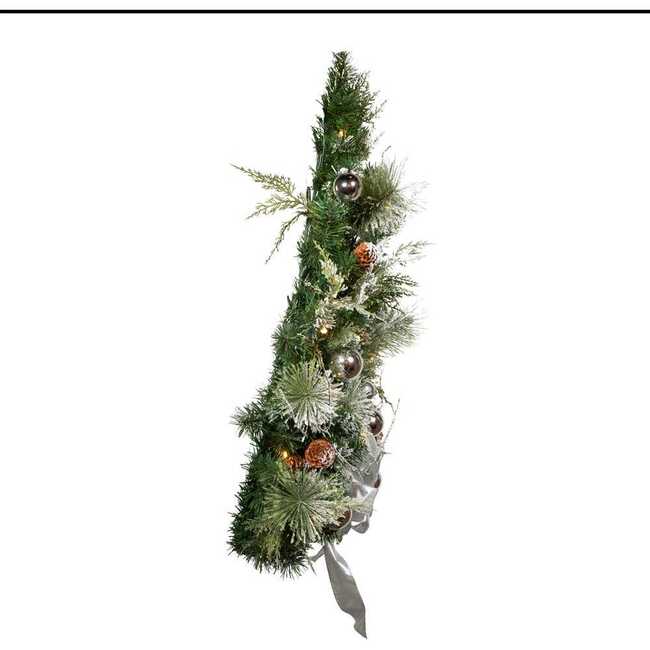 26-Inch Pre-Lit Snowy Silver Wall Tree - Other Accents - 6