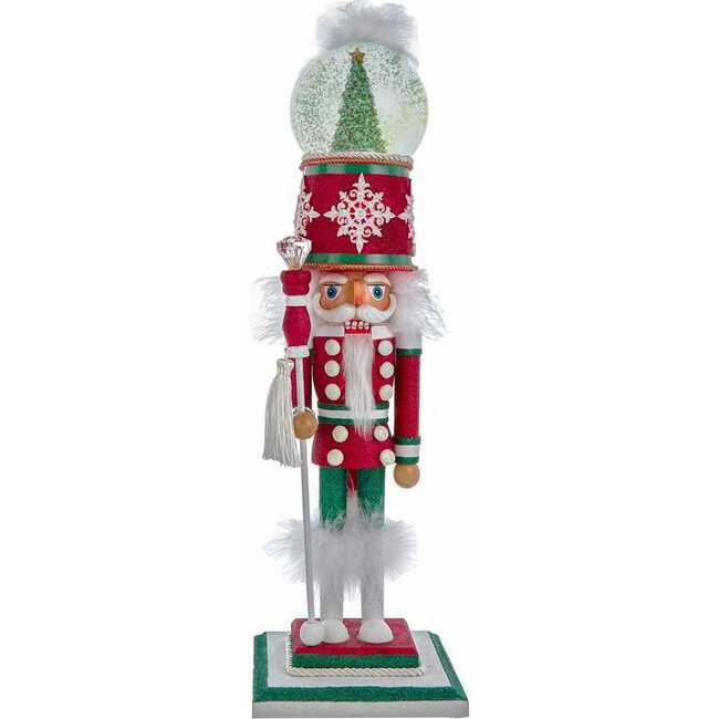 21-Inch Hollywood Nutcrackers Battery-Operated Light Up Animated Musical Snow Globe Hat Soldier Nutcracker