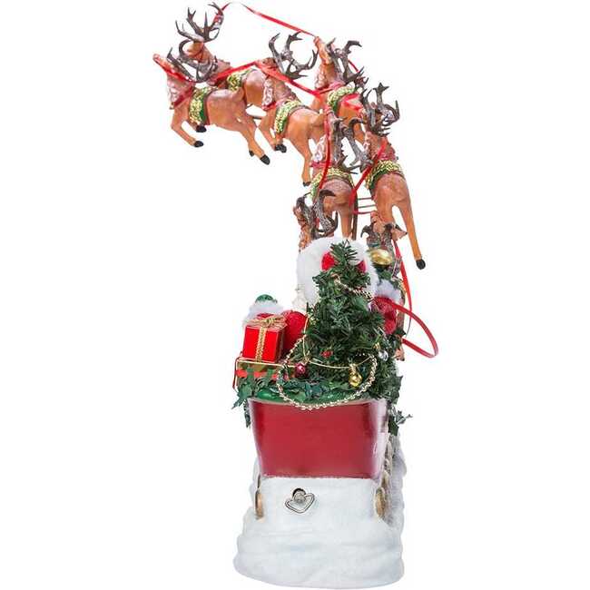 24-Inch Fabriché Musical Santa with Eight Reindeer, 2-Piece Set - Other Accents - 5