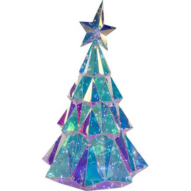 20-Inch Pre-Lit Multifunction 200 Cool White Fairy LED Holographic Christmas Tree