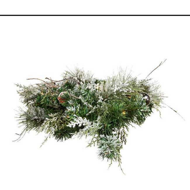 26-Inch Pre-Lit Snowy Silver Wall Tree - Other Accents - 7
