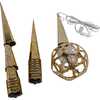 24-Inch 4-Light Warm White LED Gold Crackle Moravian Star Tree Topper - Other Accents - 5