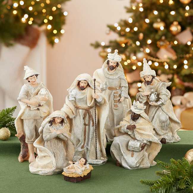 3-11.25-Inch Resin Nativity Table Piece Set, 7 Pieces - Other Accents - 6