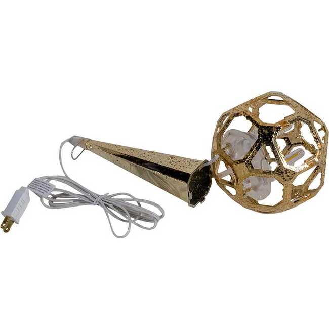 24-Inch 4-Light Warm White LED Gold Crackle Moravian Star Tree Topper - Other Accents - 7