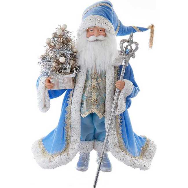 18-Inch  Kringles Blue and Platinum Santa