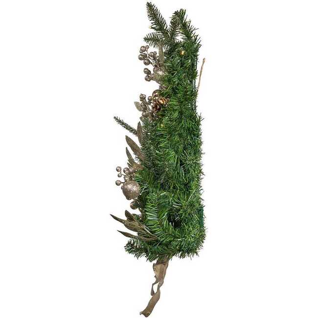 22-Inch Battery-Operated Prelit Decorated Wall Tree with Champagne Bow - Other Accents - 6