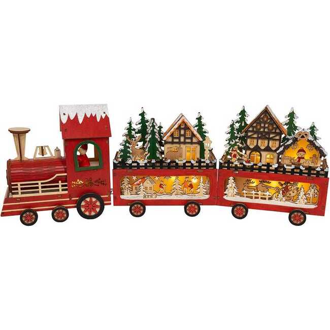 22.24-Inch Battery Operated LED Lighted Truck With Santa and Home Scene Table Piece - Other Accents - 7