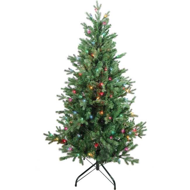 4.5-Foot Pre-Lit Multi-Color Incandescent Jackson Pine Tree - Other Accents - 3