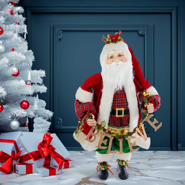 36-Inch Kringle Klaus with "Believe" Garland - Other Accents - 7