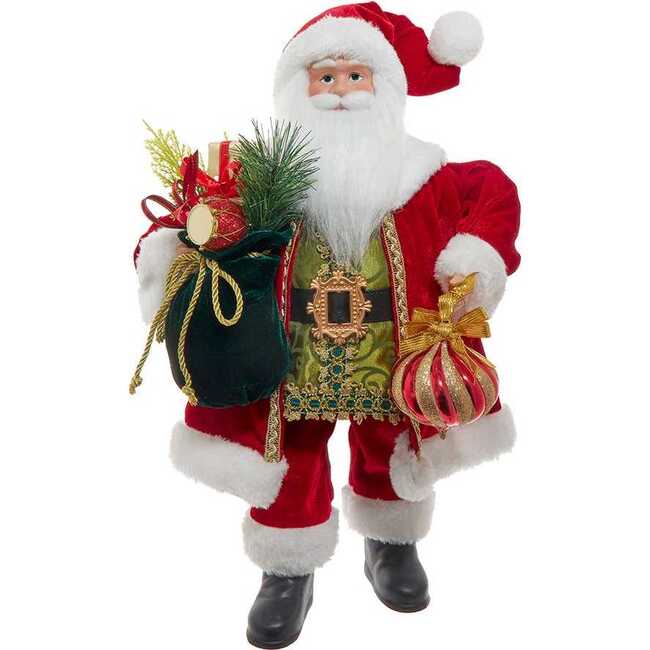 18"  Kringles Red Velvet Santa with Bag