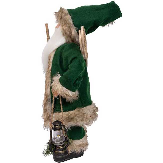 18.5-Inch Kringles Winter Green Santa with cane and lamp decoration - Other Accents - 4