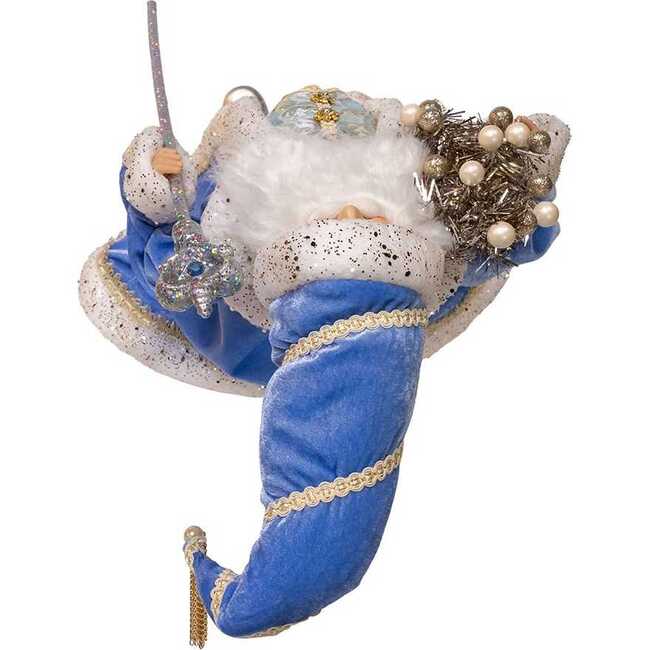 18-Inch  Kringles Blue and Platinum Santa - Other Accents - 5