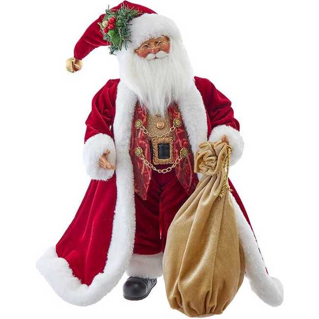 17-Inch Jacqueline Kent Traditional Red Santa with Bag