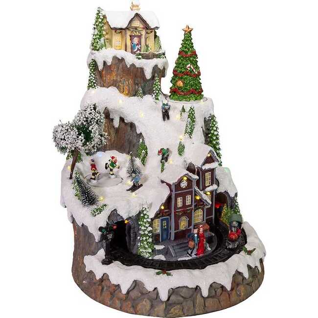 17-Inch Musical LED Village on Mountain Table Piece - Other Accents - 2