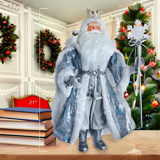 21-Inch Silver, White and Lavender Blue Standing Santa - Other Accents - 7