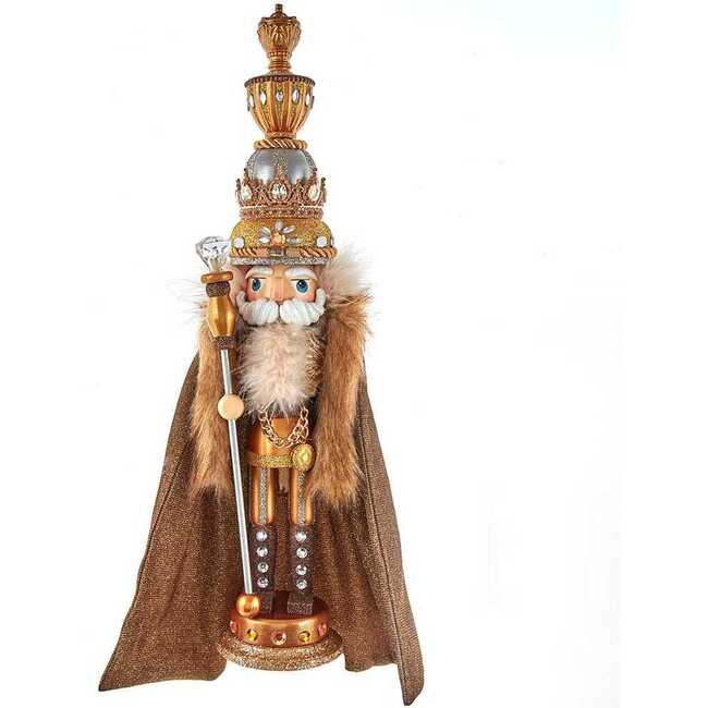 17.5-Inch Hollywood Gold with Fuzzy Cape King Nutcracker