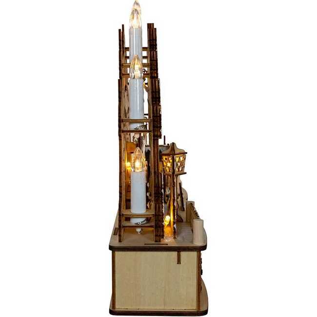 17.72-Inch Wooden LED Light-Up Christmas Village With Candle - Other Accents - 2