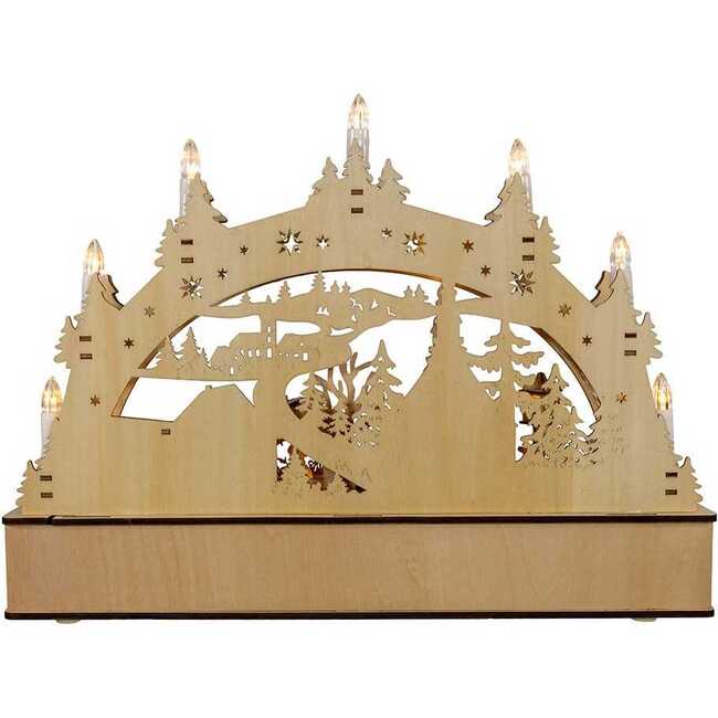 17.72-Inch Wooden LED Light-Up Christmas Village With Candle - Other Accents - 3