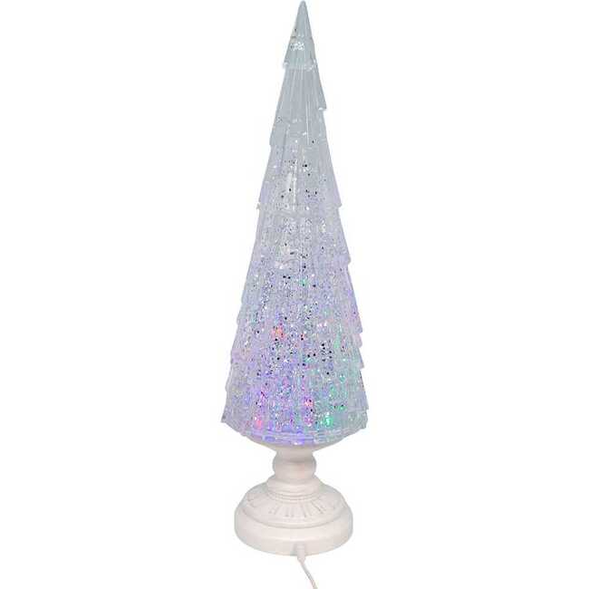 17.25-Inch Battery Operated USB LED Lighted Christmas Tree Lantern with Spinning Glitter Water - Other Accents - 3