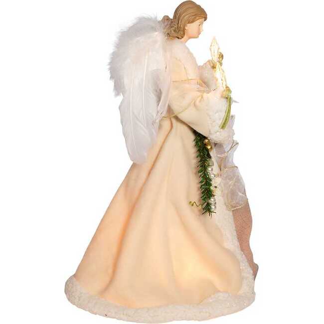 16-Inch UL 10-Light Ivory and Gray Angel Tree Topper - Other Accents - 3