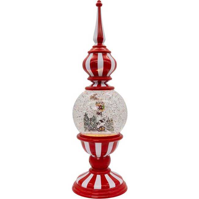 16-Inch Battery Operated Lighted Tower with Santa Scene Village - Other Accents - 2