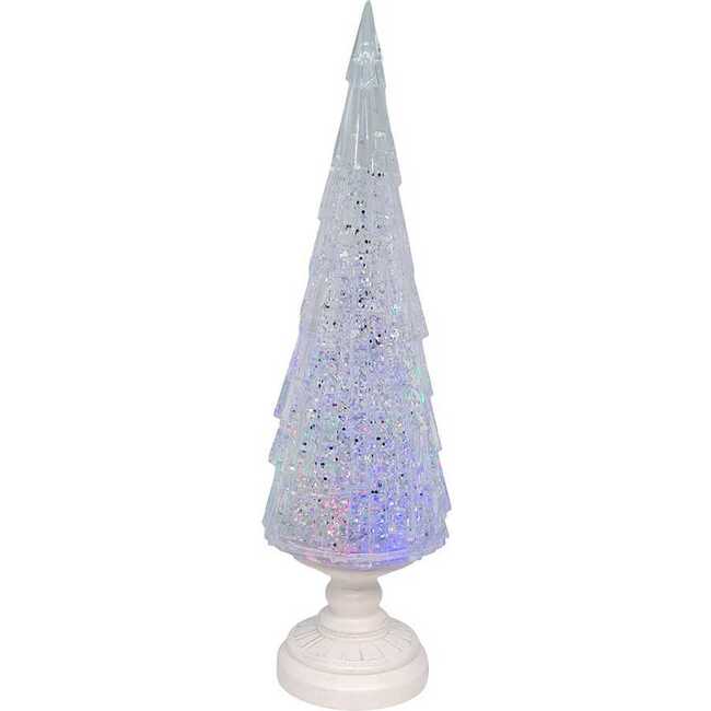 17.25-Inch Battery Operated USB LED Lighted Christmas Tree Lantern with Spinning Glitter Water - Other Accents - 4