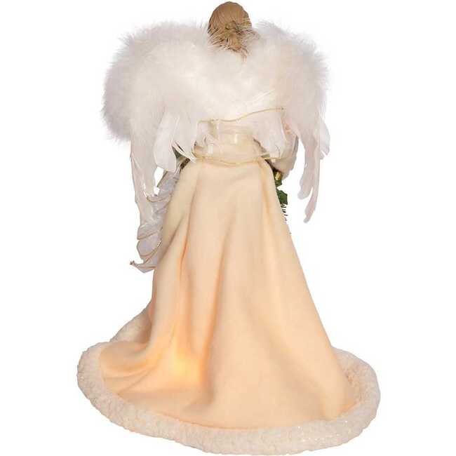 16-Inch UL 10-Light Ivory and Gray Angel Tree Topper - Other Accents - 4