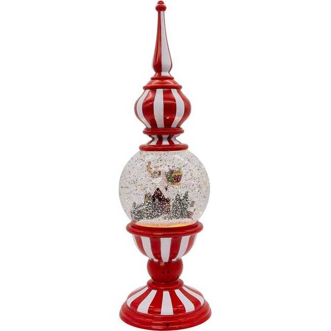 16-Inch Battery Operated Lighted Tower with Santa Scene Village - Other Accents - 3