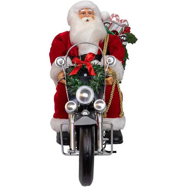 whimsical 14-Inch Kringles Motorcycle Santa with Giftbag - Other Accents - 2