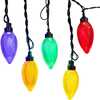 UL 10-Light Warm White LED Super C9 Multicolor Bulb Yard Stakes, 10-Piece Set - Other Accents - 1 - thumbnail