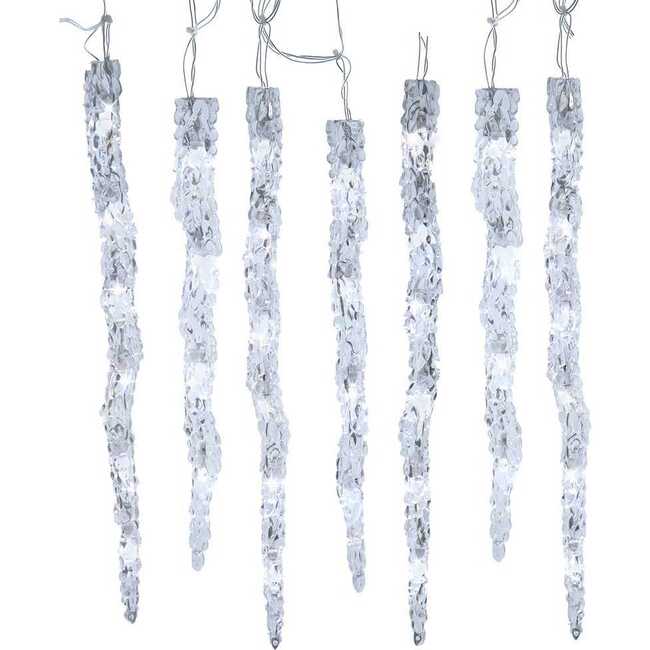 UL 60-Light Dual Color Pure White/Warm White LED 12-Piece Icicle String Light Set