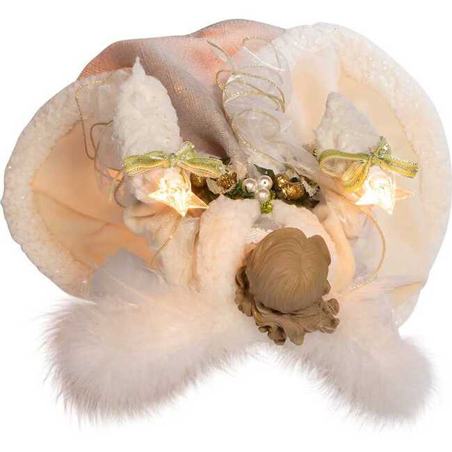 16-Inch UL 10-Light Ivory and Gray Angel Tree Topper - Other Accents - 6