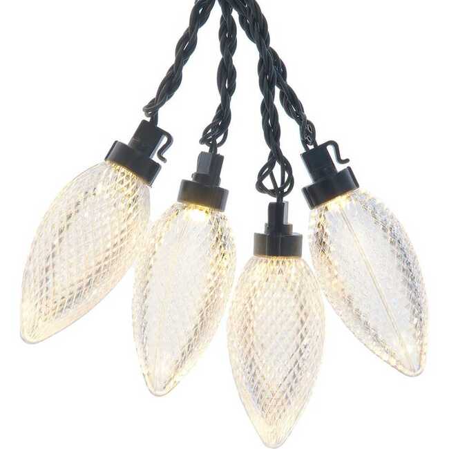 UL 10-Light Warm White LED Super C9 Bulb Yard Stakes, 10-Piece Set