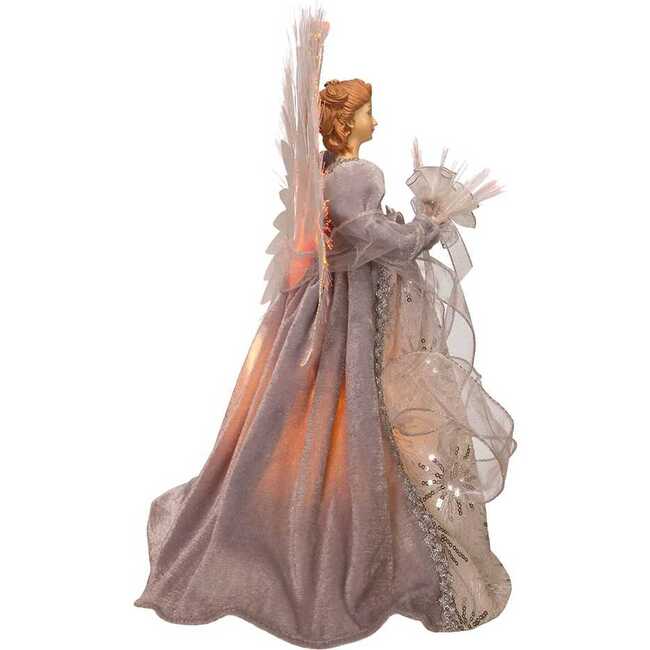 16-Inch Fiber Optic White, Silver, and Gray Angel Tree Topper - Other Accents - 3