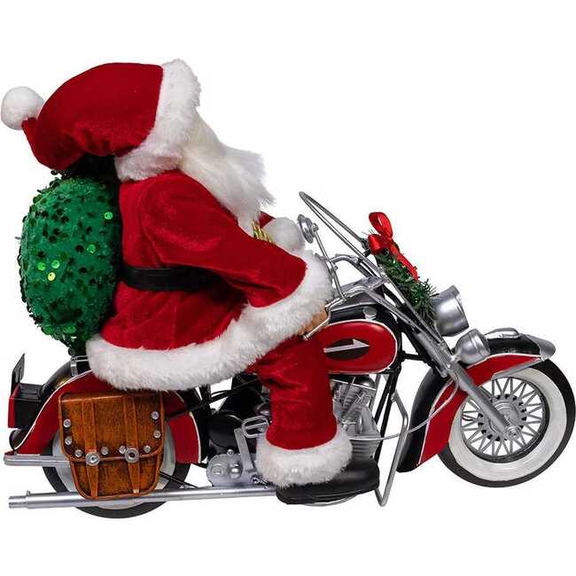 whimsical 14-Inch Kringles Motorcycle Santa with Giftbag - Other Accents - 3