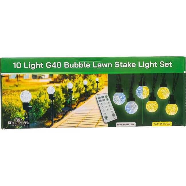 UL 10-Light Dual Color Pure White/Warm White LED G40 Bubble Light Set