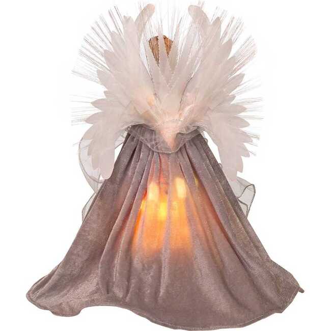 16-Inch Fiber Optic White, Silver, and Gray Angel Tree Topper - Other Accents - 4