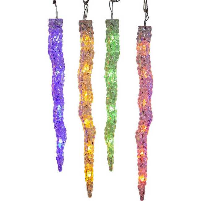 UL 60-Light Dual Color Multicolor/Warm White LED 12-Piece Icicle String Light Set - Other Accents - 3