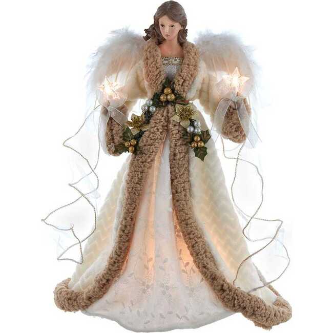 UL 10-Light 16-Inch Rustic Natural Angel Treetop