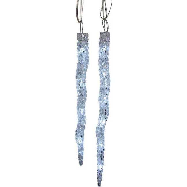 UL 60-Light Dual Color Pure White/Warm White LED 12-Piece Icicle String Light Set - Other Accents - 3