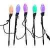 UL 20-Light Warm Dual Color LED Jumbo C9 Bulb Yard Stakes, 10-Piece Set - Other Accents - 4