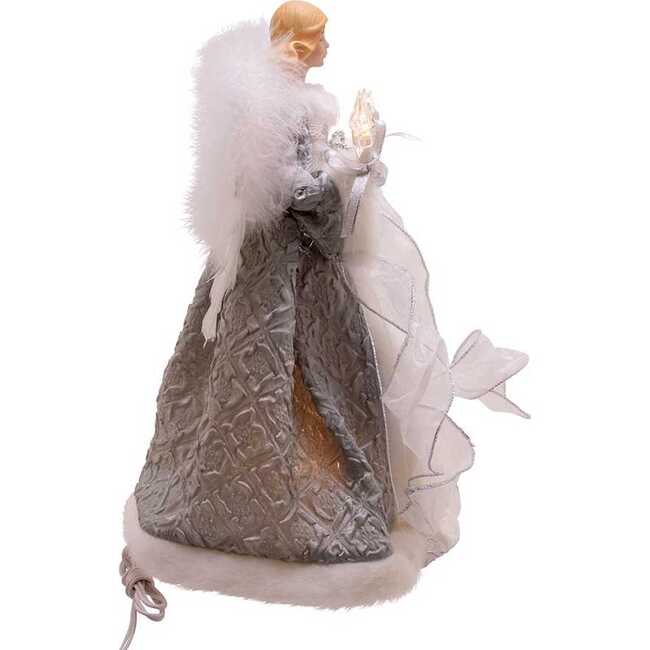 UL 10-Light 14-Inch Silver and Gray Angel Treetop - Other Accents - 3