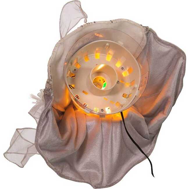 16-Inch Fiber Optic White, Silver, and Gray Angel Tree Topper - Other Accents - 7